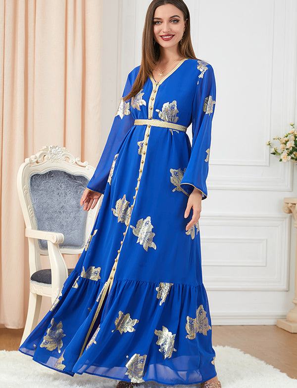 Robe dorée online bleu