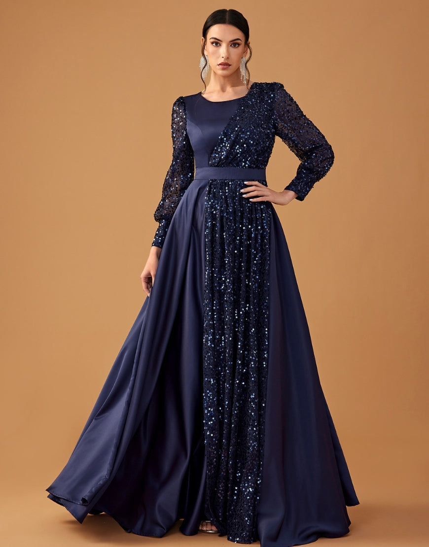 Robe de Bal A-Ligne Unique en Sequins pour Soirées Élégantes