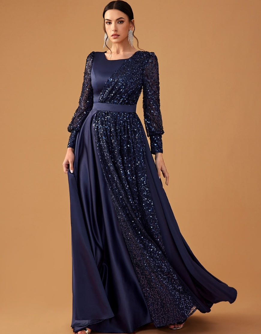 Robe de Bal A-Ligne Unique en Sequins pour Soirées Élégantes